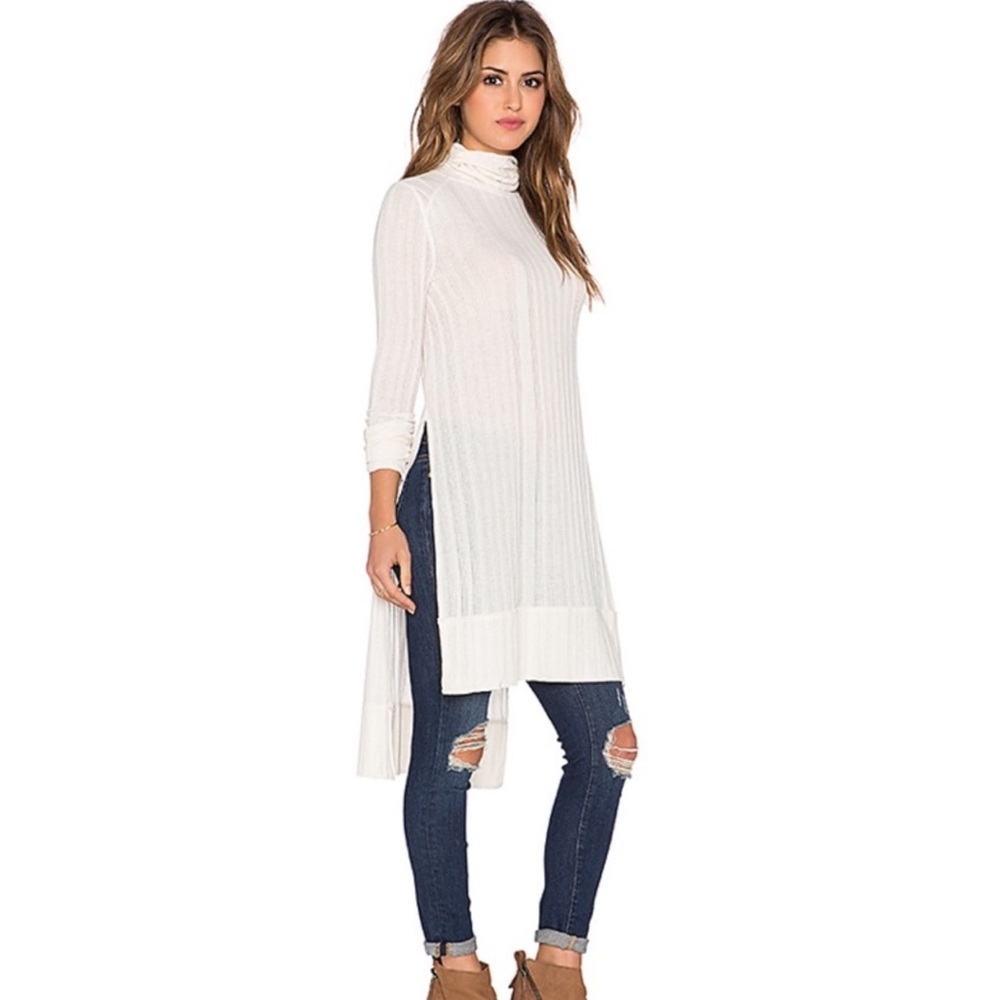 NWT‎ Free People Espresso Rib Top in Linen Heather